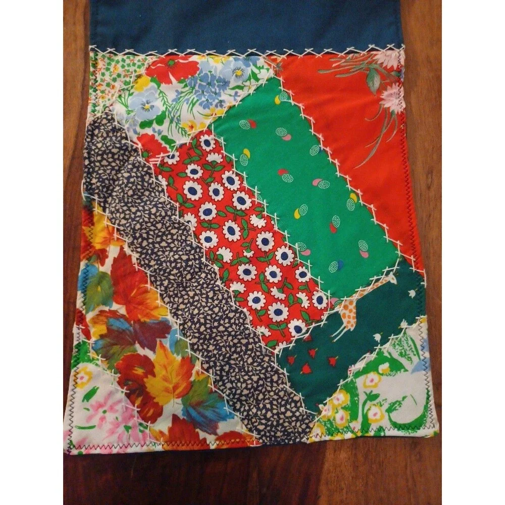 Patchwork table runner boho rustic retro colorful tapestry wallhanging handmade?